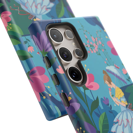 🌸☂️ A Stroll Through The Enchanted Forest Phone Case – Art Deco Floral Fantasy