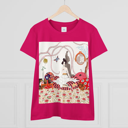 🌹🐕 The Rose Salon Companion Cotton Tee – Art Deco Fashion & Dog Elegance
