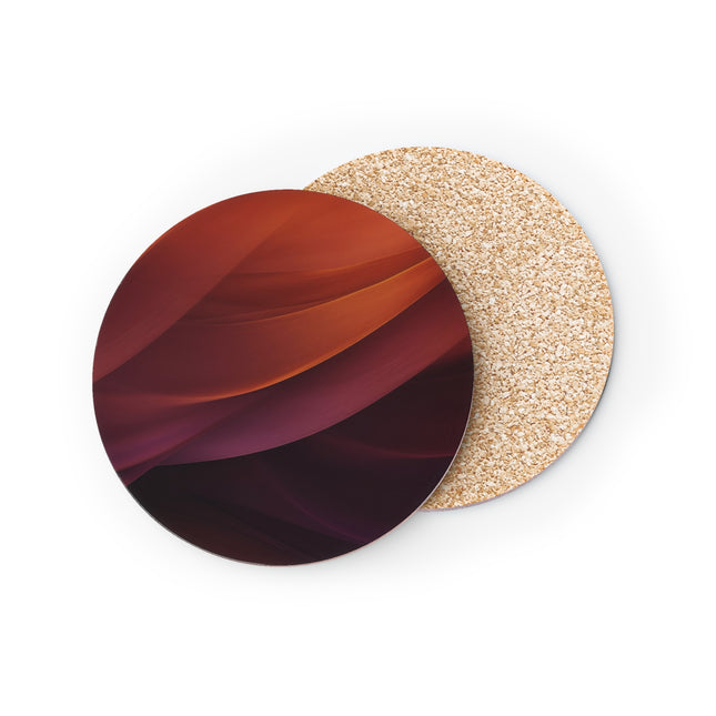 Wave Pattern with Intertwined Hues of Orange, Rose, Maroon, and Purple Coasters
