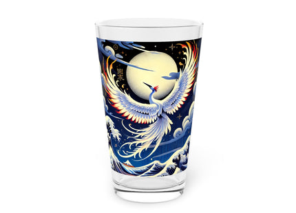 Majestic White Crane Glass, 16oz