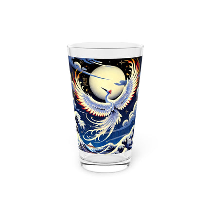 Majestic White Crane Glass, 16oz