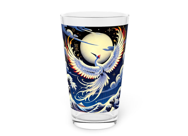 Majestic White Crane Glass, 16oz