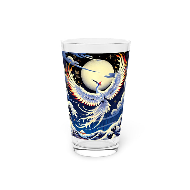 Majestic White Crane Glass, 16oz