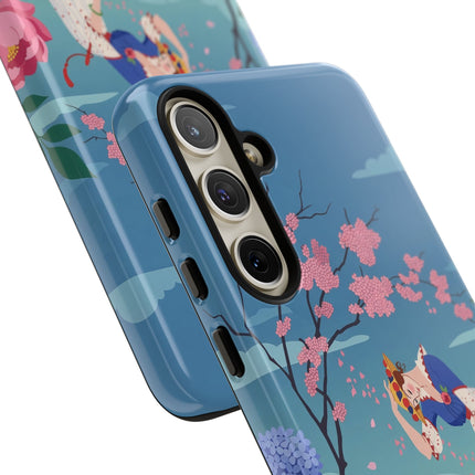 🌸☂️ The Lady Of The Falling Blossoms Phone Case – Art Deco Garden Whimsy