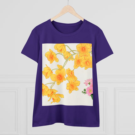 Golden Bow Orchid Women's Midweight Cotton Tee