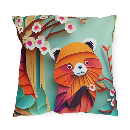 A Playful Red Panda Outdoor Pillows