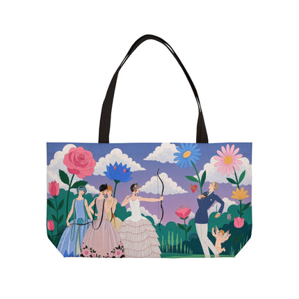 🌸🏹 The Garden Of Cupid’s Arrow Weekender Tote Bag – Art Deco Floral Romance