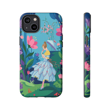 🌸☂️ A Stroll Through The Enchanted Forest Phone Case – Art Deco Floral Fantasy