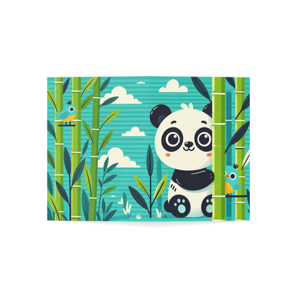 🐼🎋 The Little Panda In The Bamboo Greeting Card – Whimsical Animal Adventure