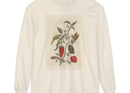 Botanical Pl.15 by Maria Sibylla Merian Garment-dyed Long Sleeve T-Shirt
