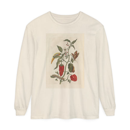 Botanical Pl.15 by Maria Sibylla Merian Garment-dyed Long Sleeve T-Shirt