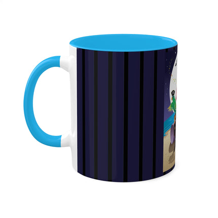 Moonlit Pirate Halloween Colorful Mugs, 11oz