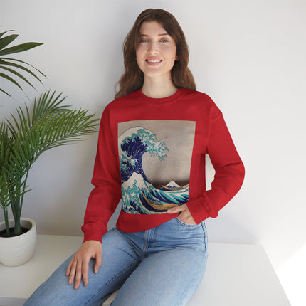 The Great Wave off Kanagawa by Katsushika Hokusai Heavy Blend™ Crewneck Sweatshirt