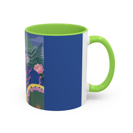 The Lady Of The Garden Stroll Colorful Mugs – Art Deco Botanical Elegance