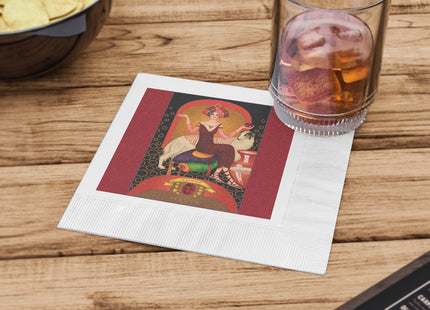 January & Garnet (from the Gem Series) by Sofia Chiostri White Coined Napkins
