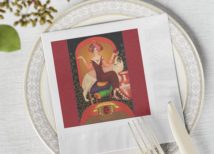 January & Garnet (from the Gem Series) by Sofia Chiostri White Coined Napkins