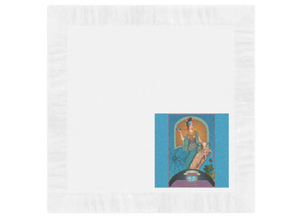 March & Aquamarine (Gem Series) by Sofia Chiostri White Coined Napkins