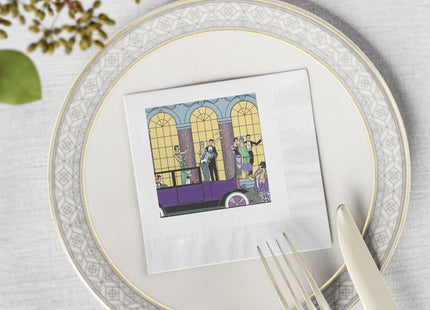 Au Revoir by George Barbier White Coined Napkins