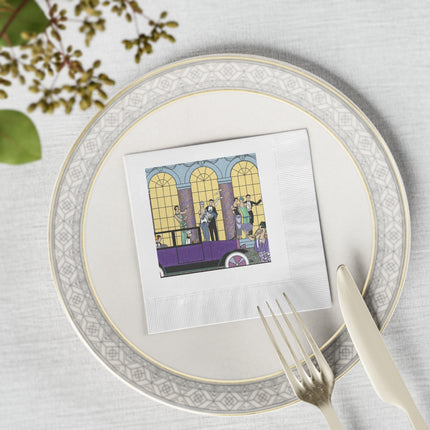 Au Revoir by George Barbier White Coined Napkins