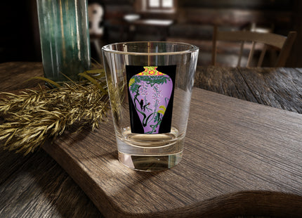 Purple Glazed Porcelain Vase Shot Glass, 1.5oz