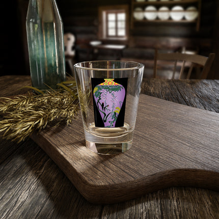 Purple Glazed Porcelain Vase Shot Glass, 1.5oz