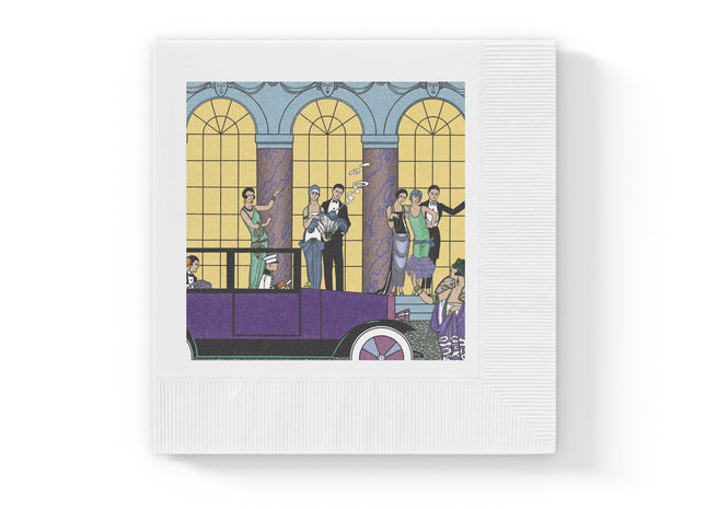 Au Revoir by George Barbier White Coined Napkins