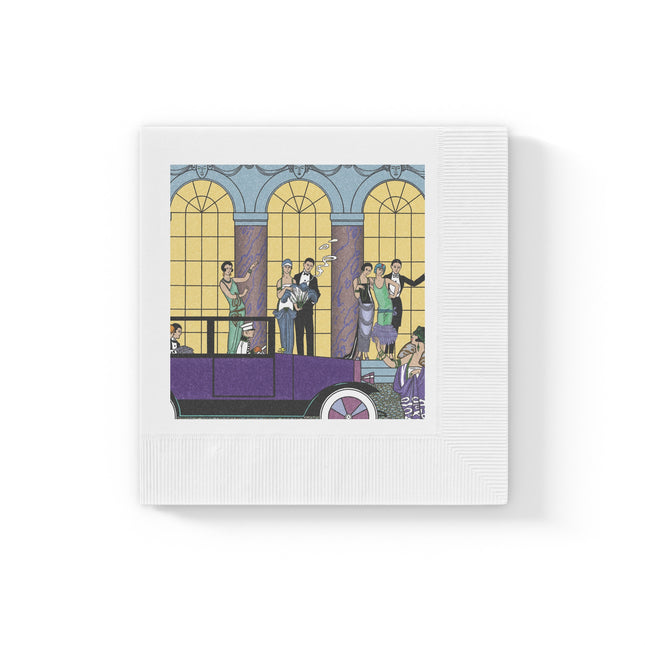 Au Revoir by George Barbier White Coined Napkins