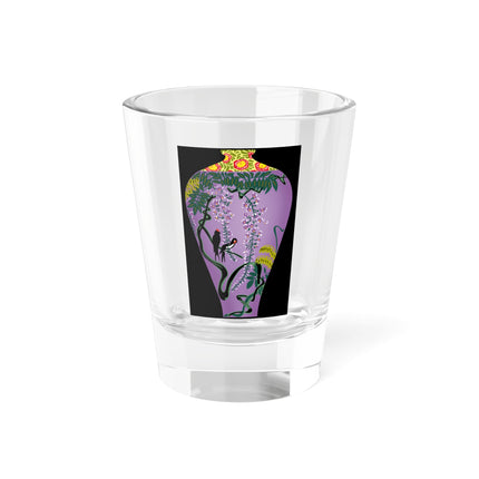 Purple Glazed Porcelain Vase Shot Glass, 1.5oz