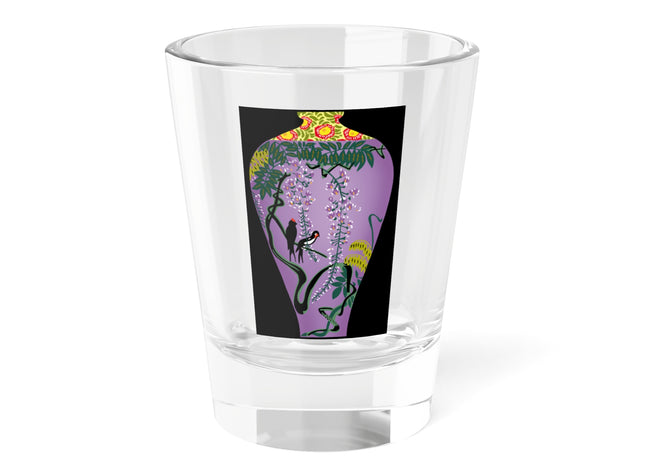 Purple Glazed Porcelain Vase Shot Glass, 1.5oz