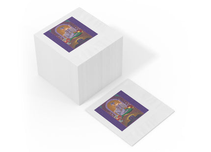 February & Amethyst (from the Gem Series) by Sofia Chiostri White Coined Napkins