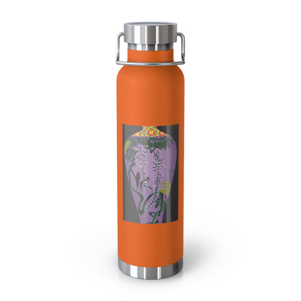 Purple Glazed Porcelain Vase Copper Vacuum Insulated Bottle, 22oz