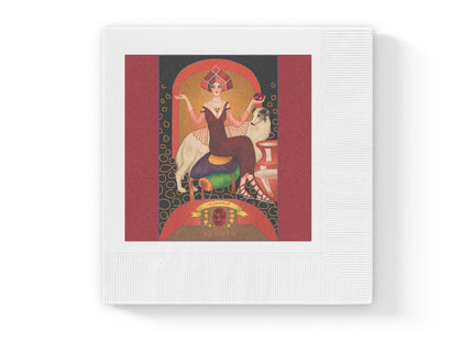 January & Garnet (from the Gem Series) by Sofia Chiostri White Coined Napkins