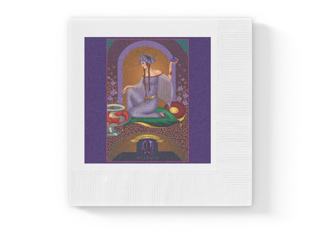 February & Amethyst (from the Gem Series) by Sofia Chiostri White Coined Napkins