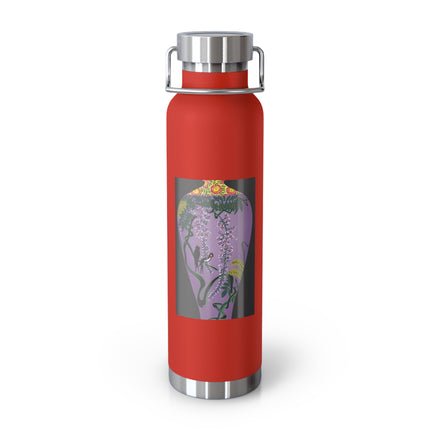 Purple Glazed Porcelain Vase Copper Vacuum Insulated Bottle, 22oz