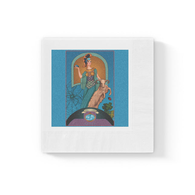 March & Aquamarine Zodiac White Coined Napkins
