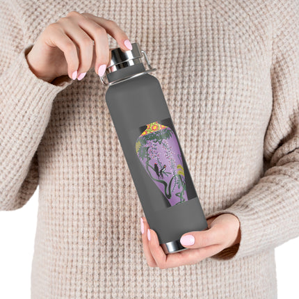 Purple Glazed Porcelain Vase Copper Vacuum Insulated Bottle, 22oz