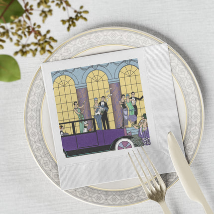 Au Revoir by George Barbier White Coined Napkins