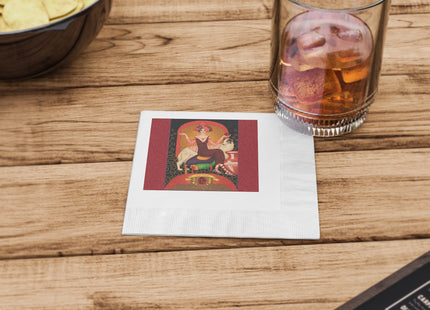 January & Garnet (from the Gem Series) by Sofia Chiostri White Coined Napkins