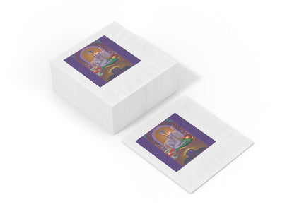 February & Amethyst (from the Gem Series) by Sofia Chiostri White Coined Napkins