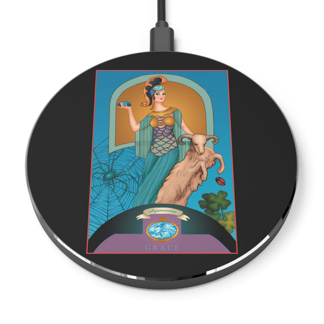 March & Aquamarine (Gem Series) by Sofia Chiostri Wireless Charger