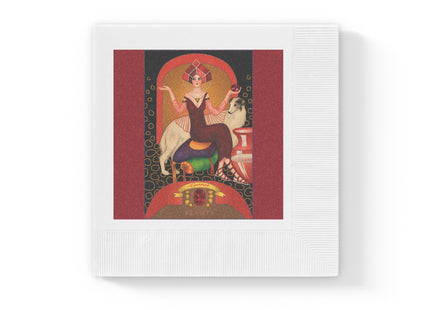 January & Garnet (from the Gem Series) by Sofia Chiostri White Coined Napkins